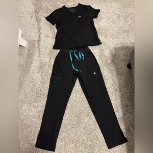 Figs Xs Black Technical Collection Scrub + XXSP Bottoms